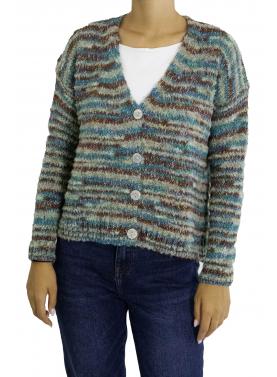 Cardigan multicolor con bottoni 